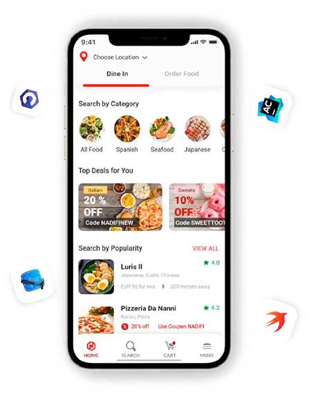 iOS app mockup